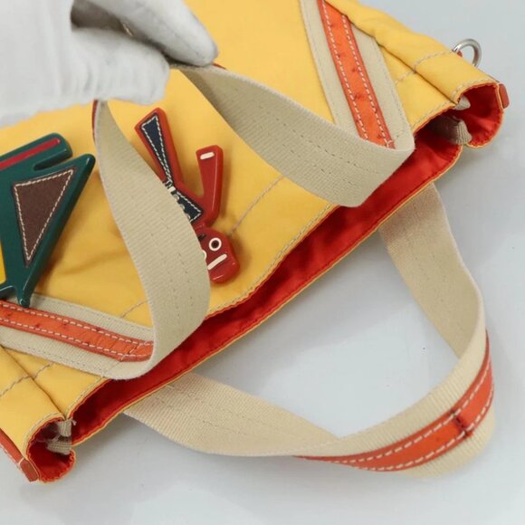 PRADA Hand Bag Nylon Yellow - Picture 10 of 15